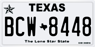 TX license plate BCW8448