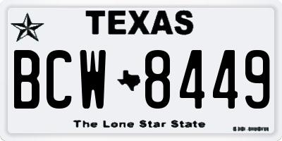TX license plate BCW8449