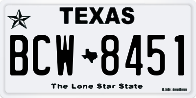 TX license plate BCW8451