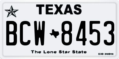 TX license plate BCW8453
