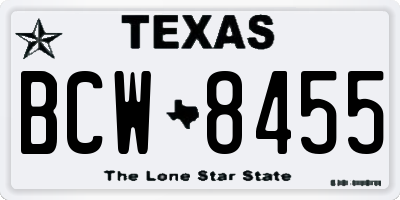 TX license plate BCW8455