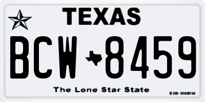 TX license plate BCW8459