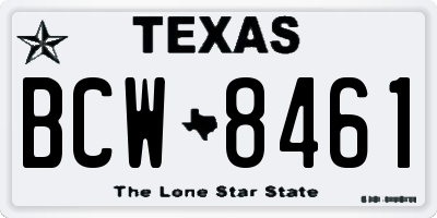 TX license plate BCW8461