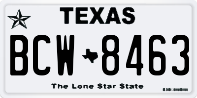TX license plate BCW8463