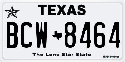 TX license plate BCW8464