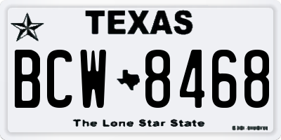 TX license plate BCW8468