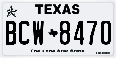 TX license plate BCW8470