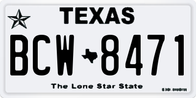 TX license plate BCW8471