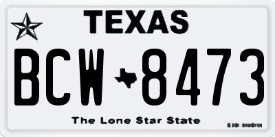 TX license plate BCW8473
