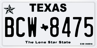 TX license plate BCW8475