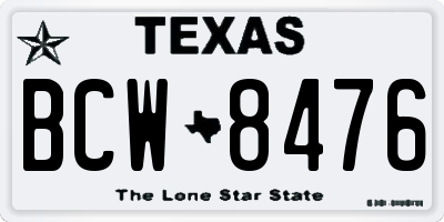 TX license plate BCW8476