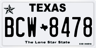 TX license plate BCW8478