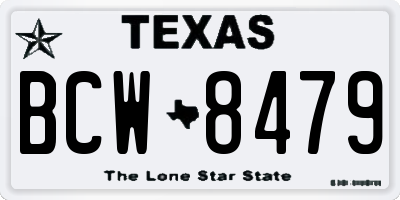 TX license plate BCW8479