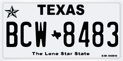 TX license plate BCW8483
