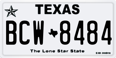 TX license plate BCW8484