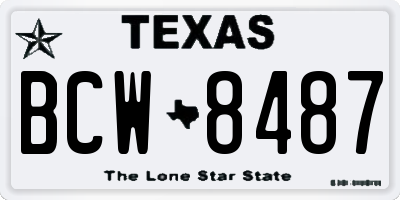 TX license plate BCW8487