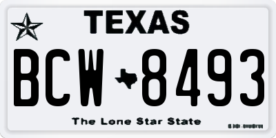 TX license plate BCW8493