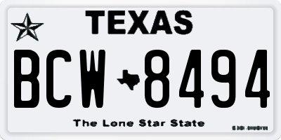 TX license plate BCW8494