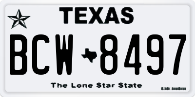 TX license plate BCW8497