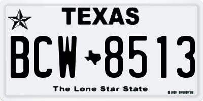 TX license plate BCW8513
