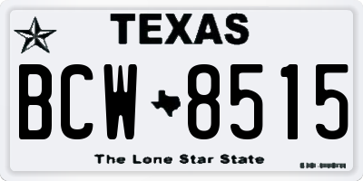 TX license plate BCW8515