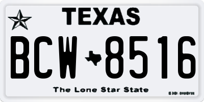 TX license plate BCW8516