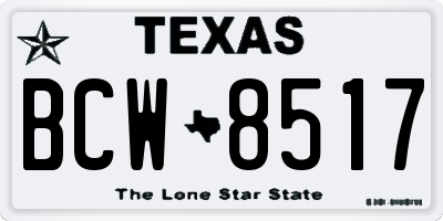 TX license plate BCW8517