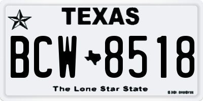 TX license plate BCW8518