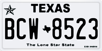TX license plate BCW8523