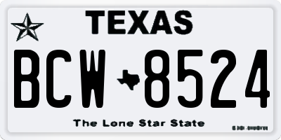 TX license plate BCW8524