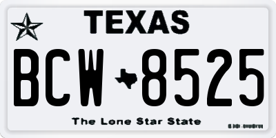 TX license plate BCW8525
