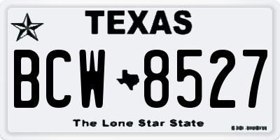 TX license plate BCW8527