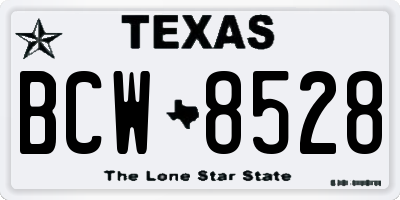 TX license plate BCW8528