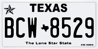 TX license plate BCW8529