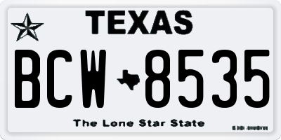 TX license plate BCW8535