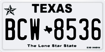 TX license plate BCW8536