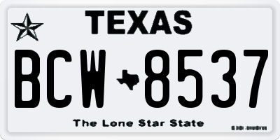 TX license plate BCW8537