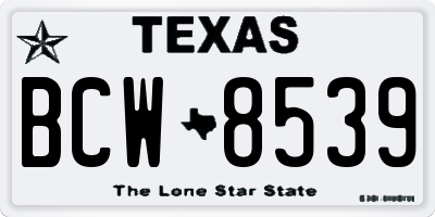 TX license plate BCW8539