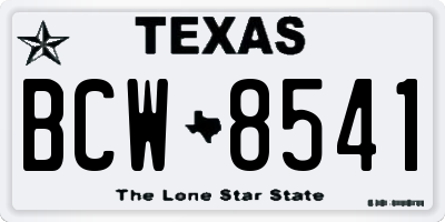 TX license plate BCW8541