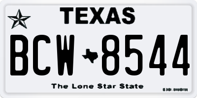 TX license plate BCW8544
