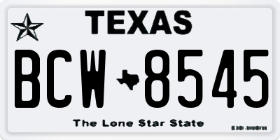TX license plate BCW8545