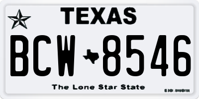 TX license plate BCW8546