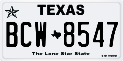 TX license plate BCW8547