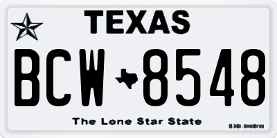 TX license plate BCW8548
