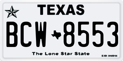 TX license plate BCW8553