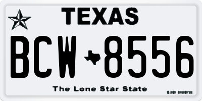 TX license plate BCW8556