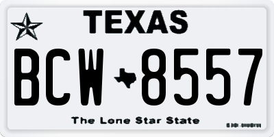 TX license plate BCW8557