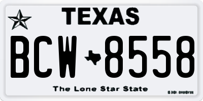 TX license plate BCW8558