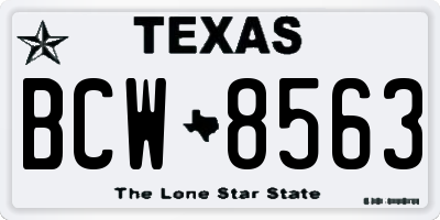 TX license plate BCW8563