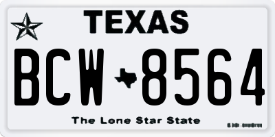 TX license plate BCW8564